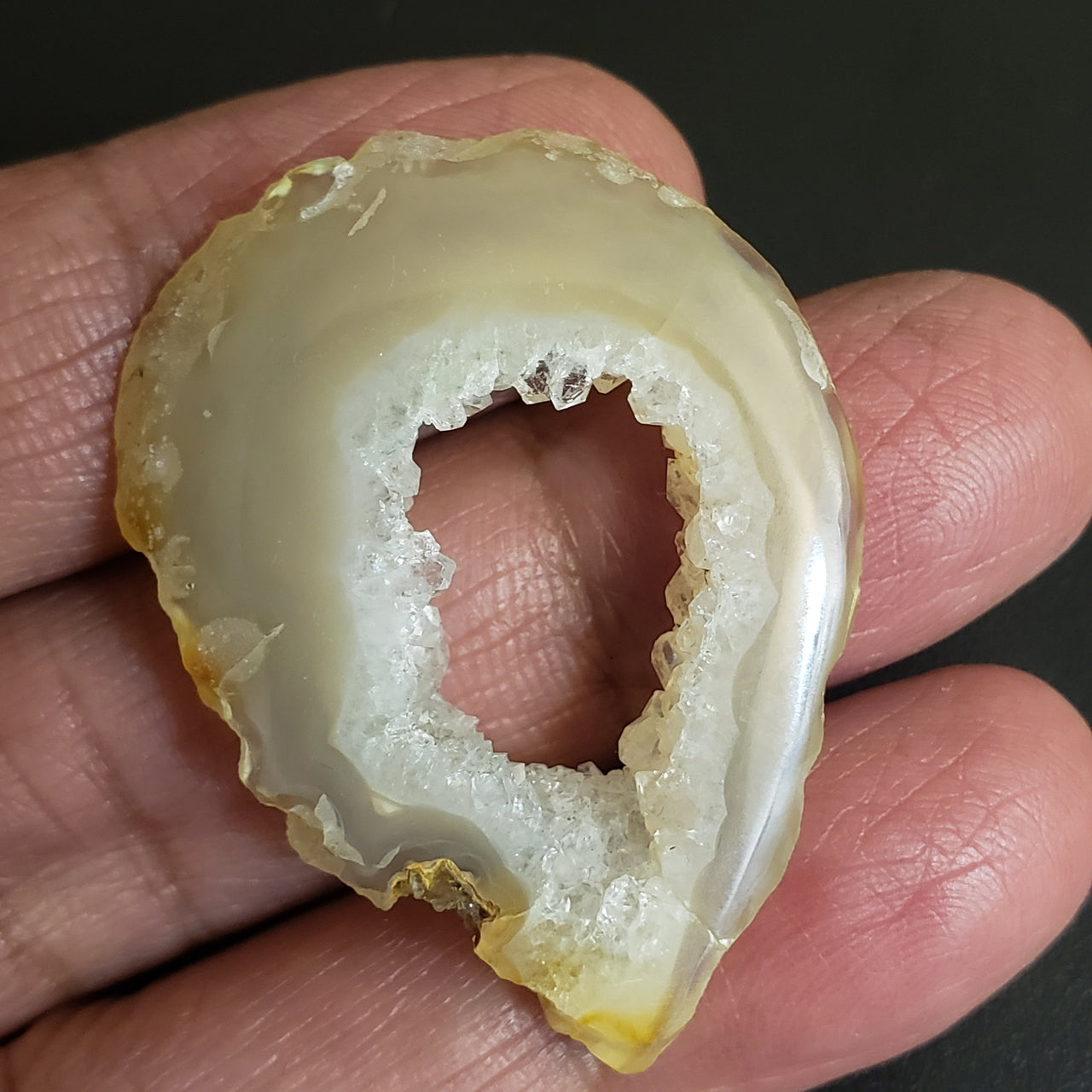 Natural Geode Druzy Agate Cabochon. Size- 40x30mm