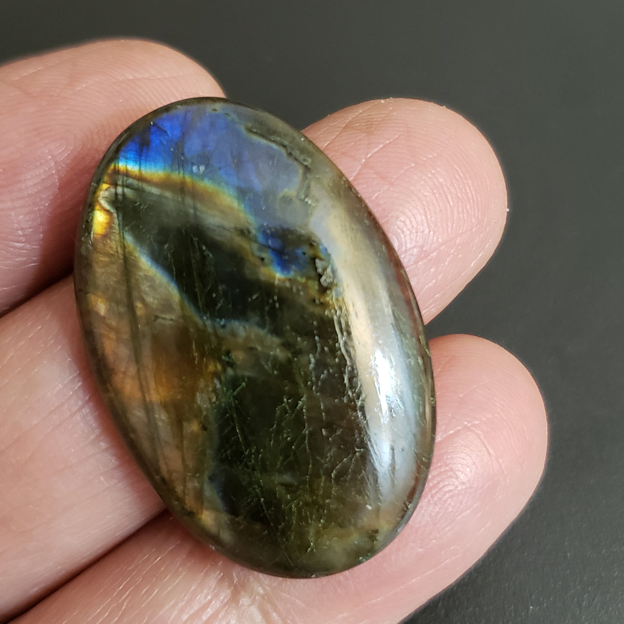 Natural Labradorite Cabochon. Size- approx. 34x22mm