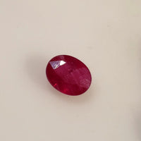 Thumbnail for Natural Ruby(glass filled) Oval Cut Faceted. Size- approx. 8x6mm
