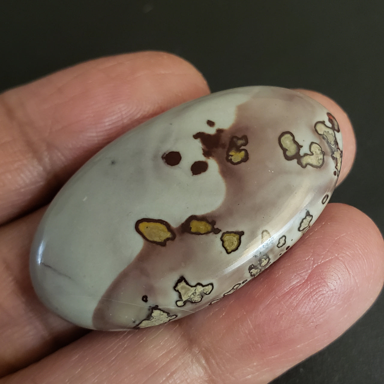 Natural Coffee Bean Jasper Cabochon. Size- approx. 43x25mm