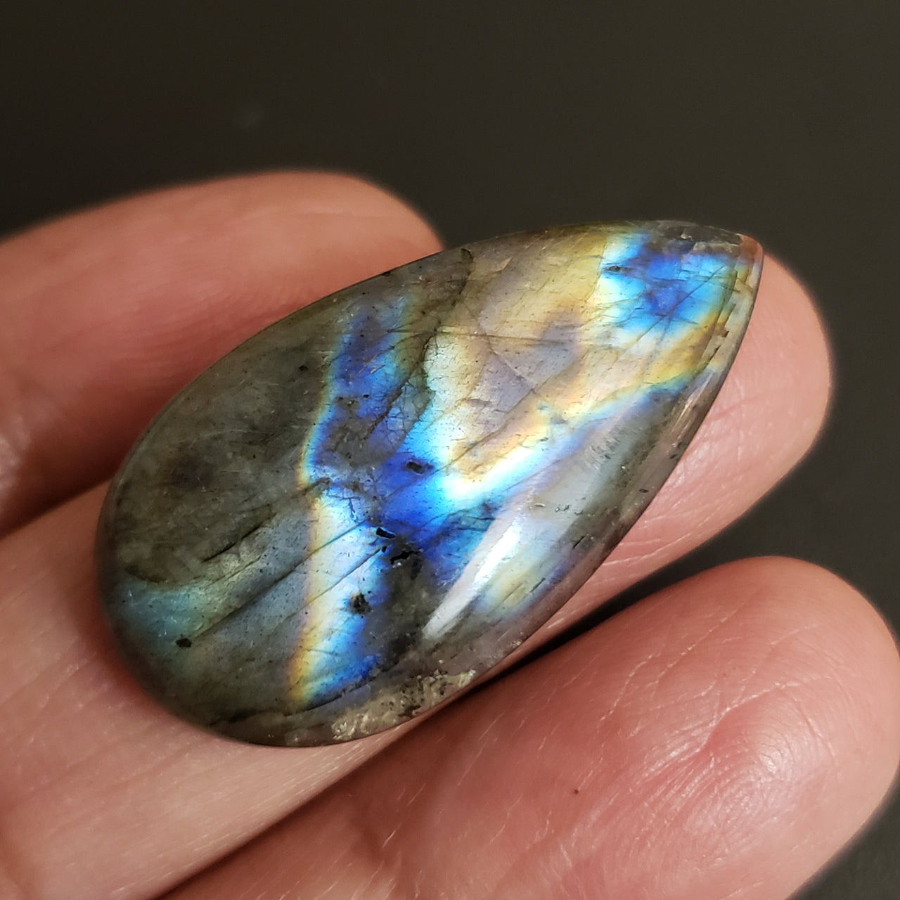 Natural Labradorite Cabochon. Size- approx. 36x19mm
